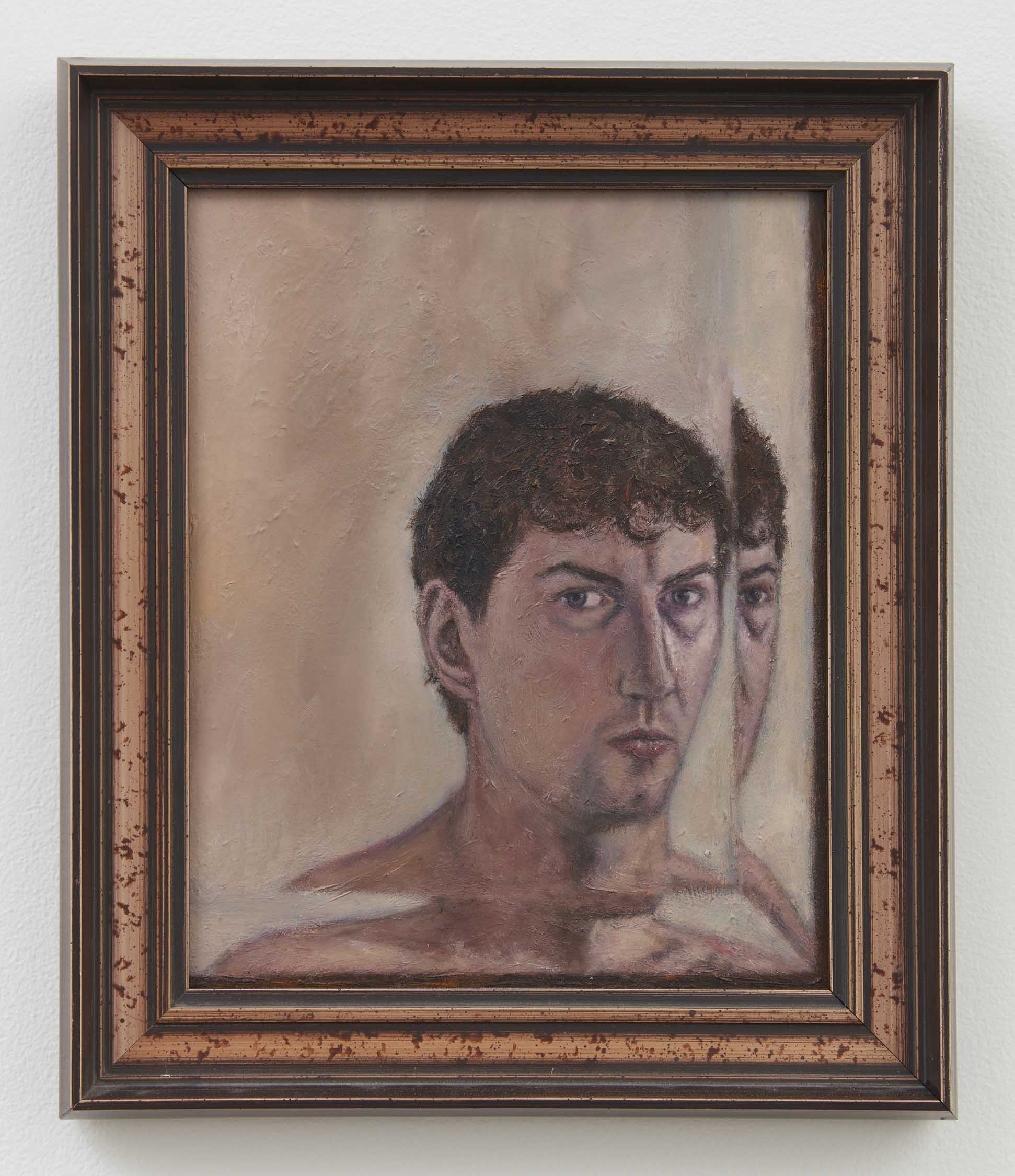 Max Jahn, <i>Self Faceted Cut</i>, 2025. Oil on copper in artist's frame, 12 5/8 x 10 5/8 x 1 1/4 in (32 x 27 x 3.2 cm)